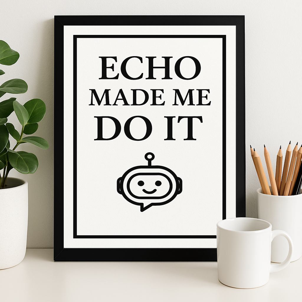 Echo Made Me Do It – Funny Printable Wall Art for Entrepreneurs & Creators (Digital Download)