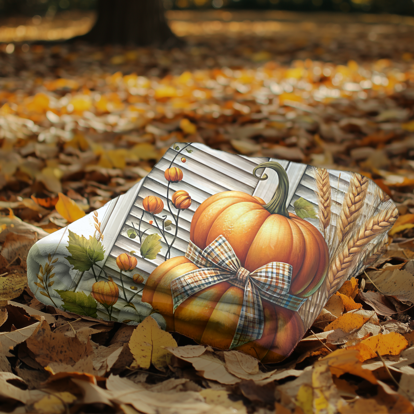 Rustic Autumn Pumpkin & Sunflower Blanket - Cozy Fall Velveteen Throw (50x60 or 60x80)