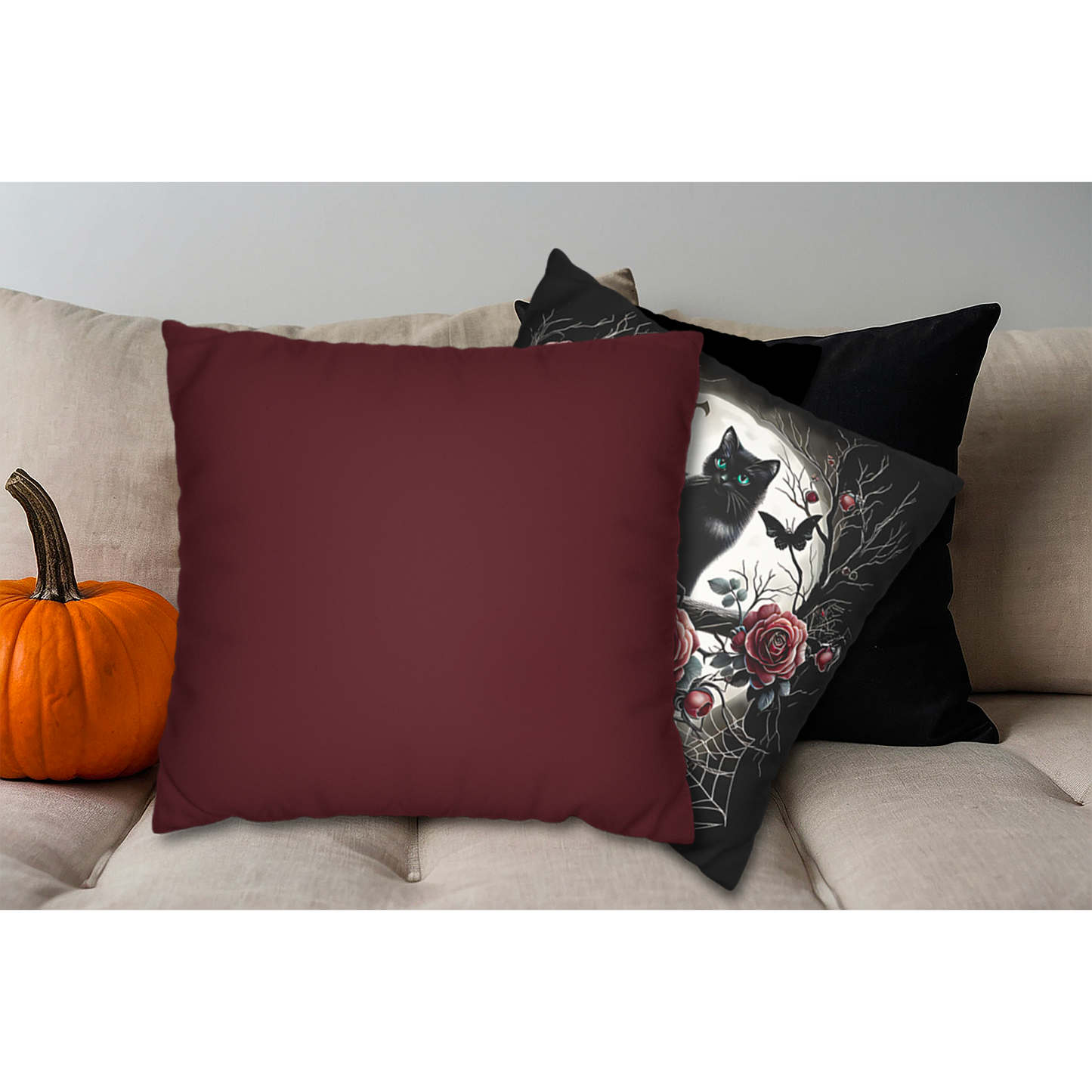 Deep Burgundy Throw Pillow Cover – Elegant Decorative Accent for Living Room, Sofa, or Bedroom