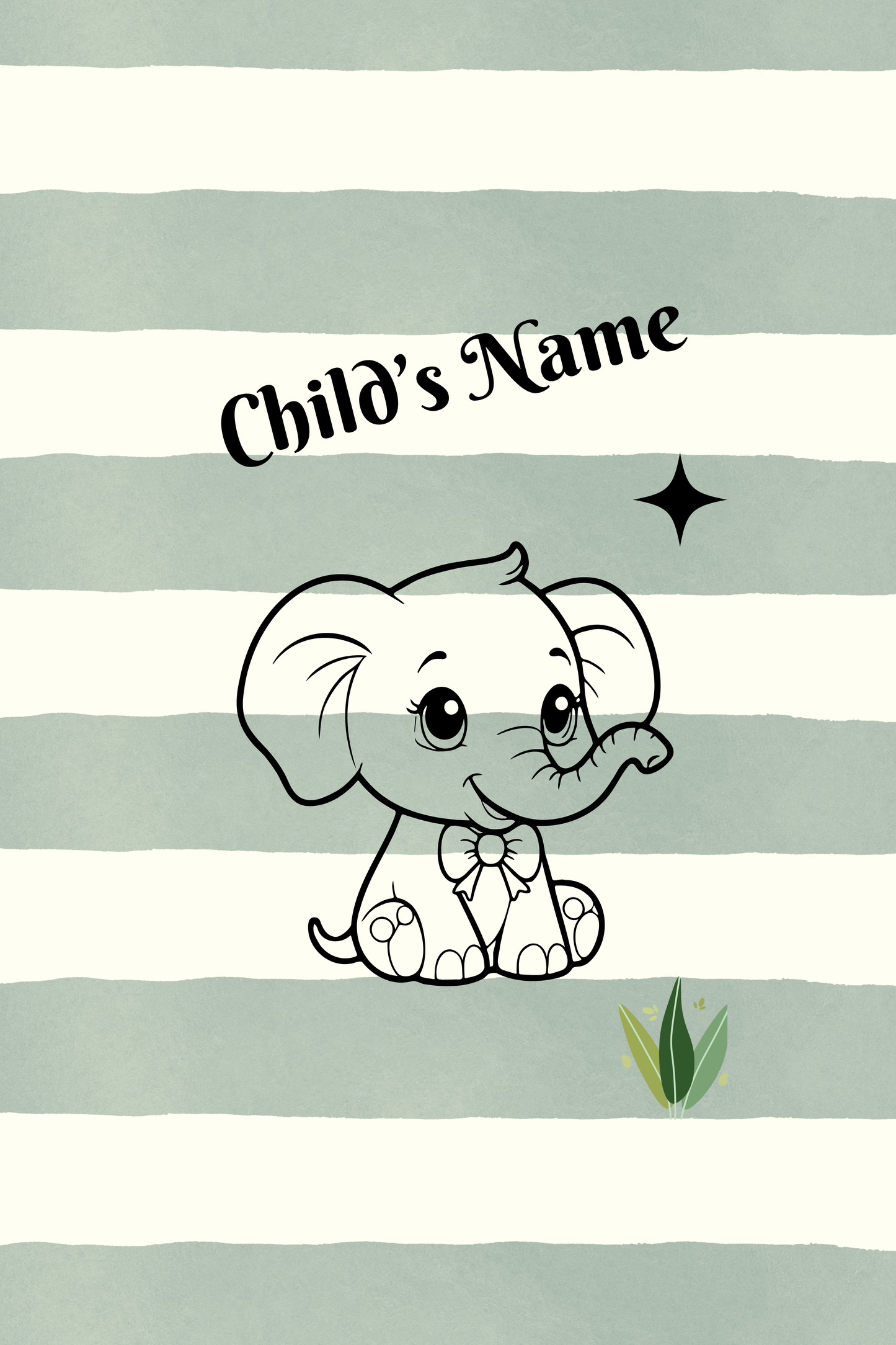Personalized Elephant Baby Blanket – Custom Name Minky Fleece Gift for Newborn Boys or Girls | Soft Safari Nursery Keepsake