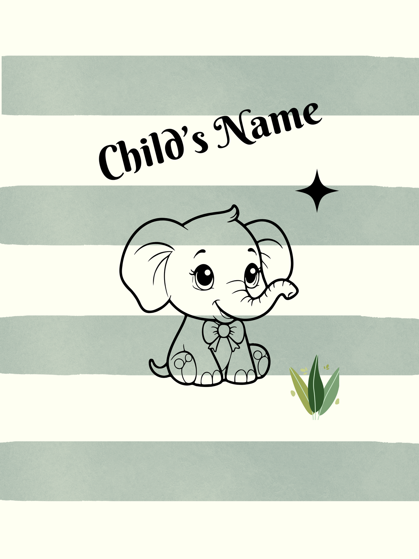 Personalized Elephant Baby Blanket – Custom Name Minky Fleece Gift for Newborn Boys or Girls | Soft Safari Nursery Keepsake