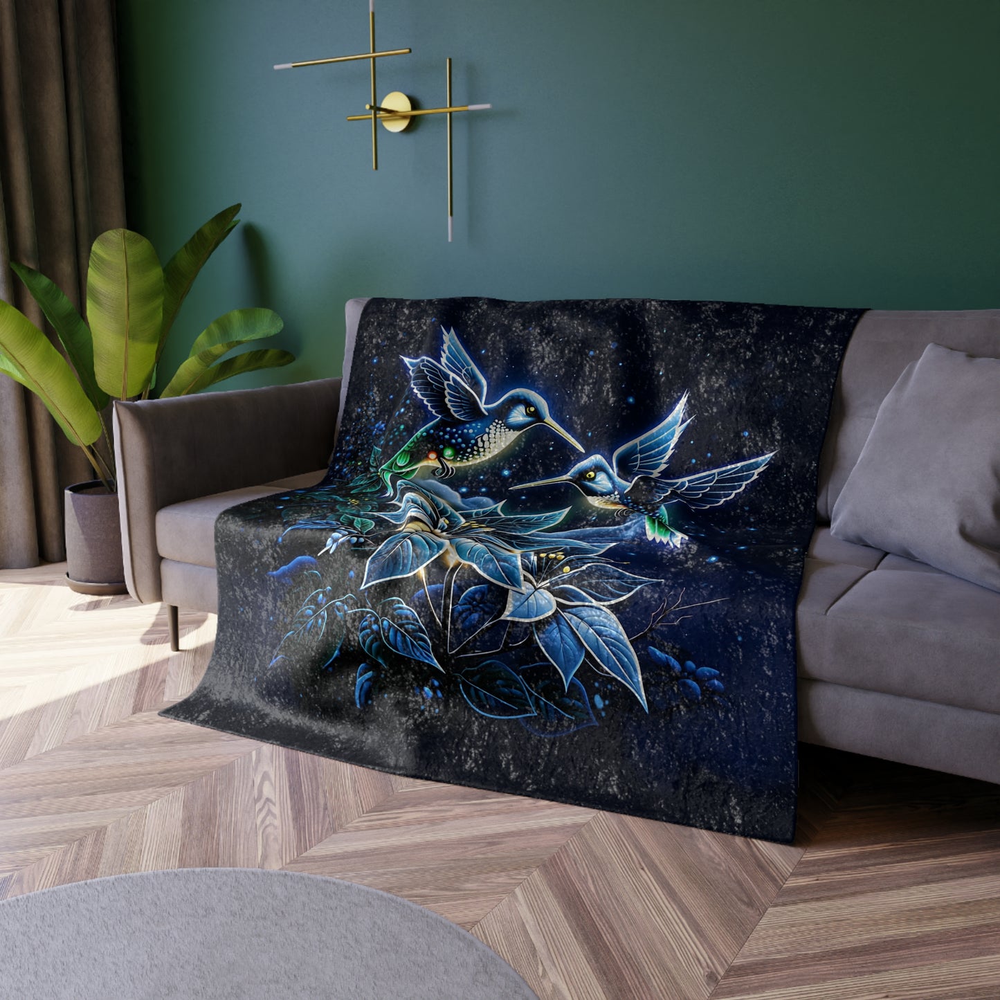 Moonlight Hummingbirds Blanket – Celestial Comfort | Moonlight Luxe Series