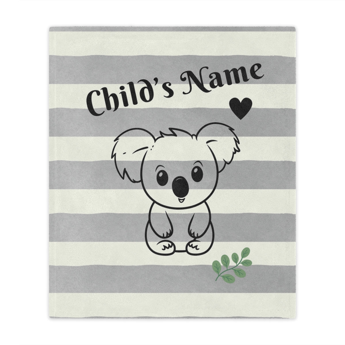 Personalized Koala Minky Baby Blanket – Custom Name Gift for Baby Boy or Girl, Soft Neutral Nursery Throw
