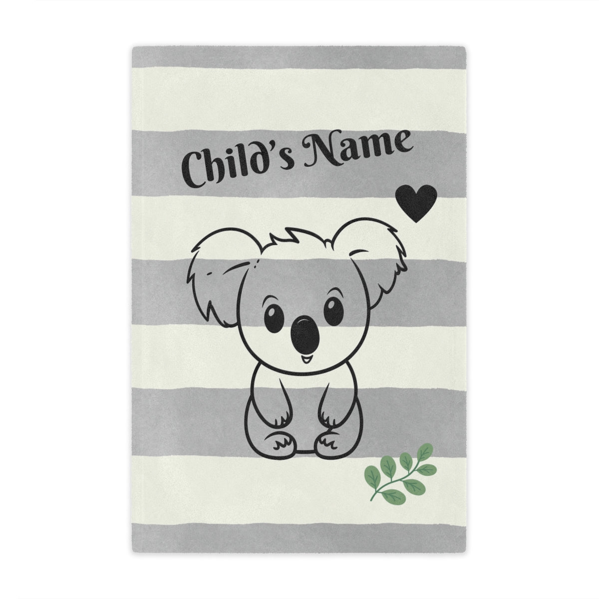 Personalized Koala Minky Baby Blanket – Custom Name Gift for Baby Boy or Girl, Soft Neutral Nursery Throw
