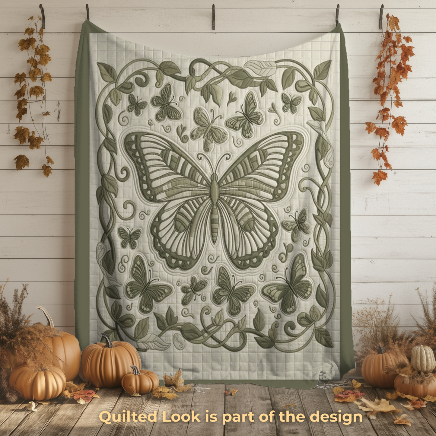 Butterfly Garden Fleece Sherpa Blanket – Cozy Nature-Inspired Throw