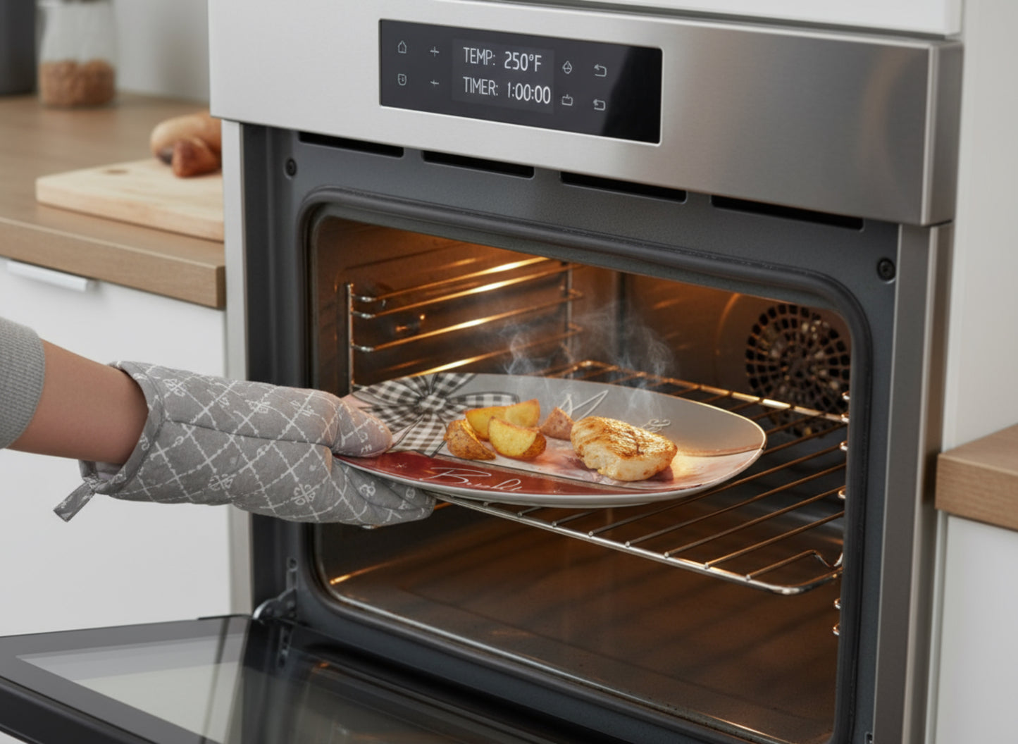 Merry & Bright Floral Christmas Platter • 10x14 Holiday Serving Tray • Oven Safe • Dishwasher Safe • Hostess Gift • Family Dinnerware