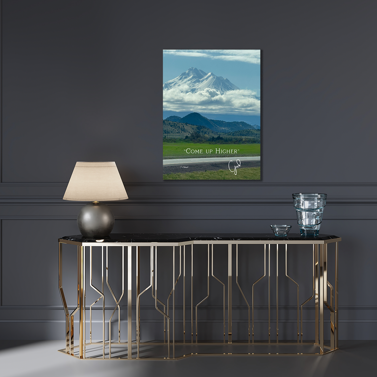 Come Up Higher Mt. Shasta Christian Canvas Wall Art – Inspirational Nature Photography Print