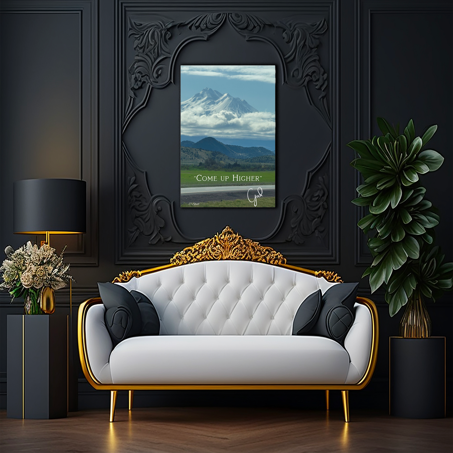 Come Up Higher Mt. Shasta Christian Canvas Wall Art – Inspirational Nature Photography Print