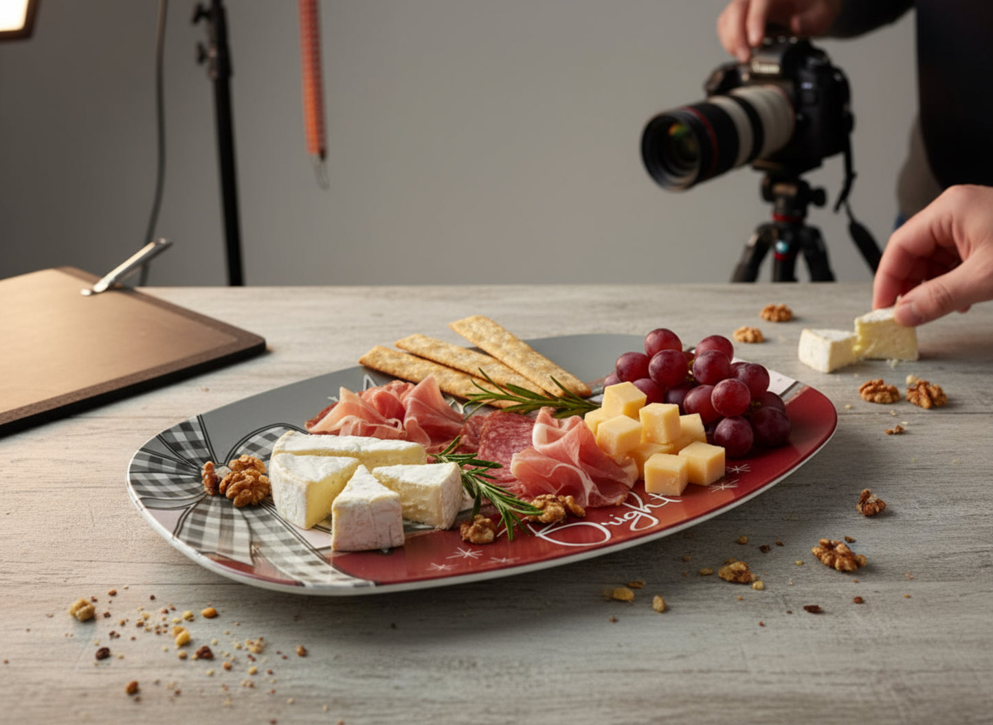 Merry & Bright Floral Christmas Platter • 10x14 Holiday Serving Tray • Oven Safe • Dishwasher Safe • Hostess Gift • Family Dinnerware