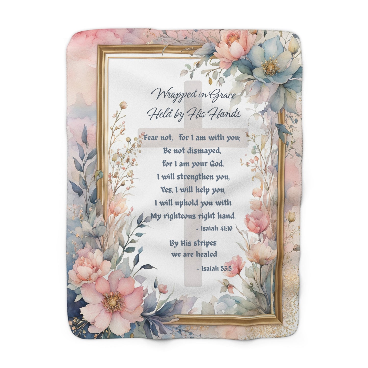 Elegant Isaiah 41:10 Prayer Blanket – Wrapped in Grace, Christian Comfort Gift