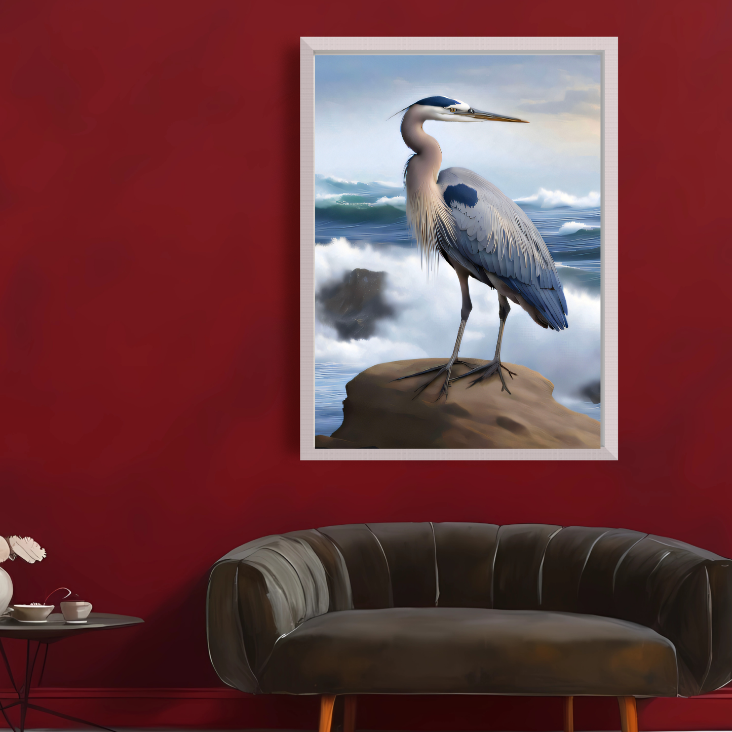 Blue Heron 2 Coastal Wall Art – Printable Ocean Decor