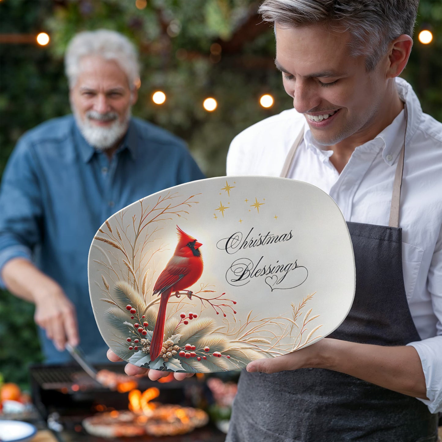 Christmas Blessings Cardinal Platter – Elegant Holiday Serving Dish for Heartfelt Gatherings or Gifting