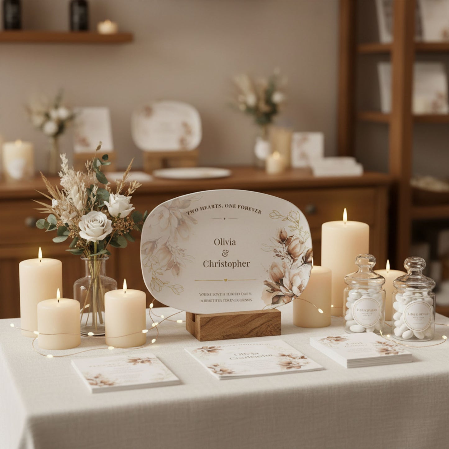 Custom Wedding Platter with Names & Date • Magnolia Floral Keepsake Plate • Elegant Personalized Wedding Gift for Couples