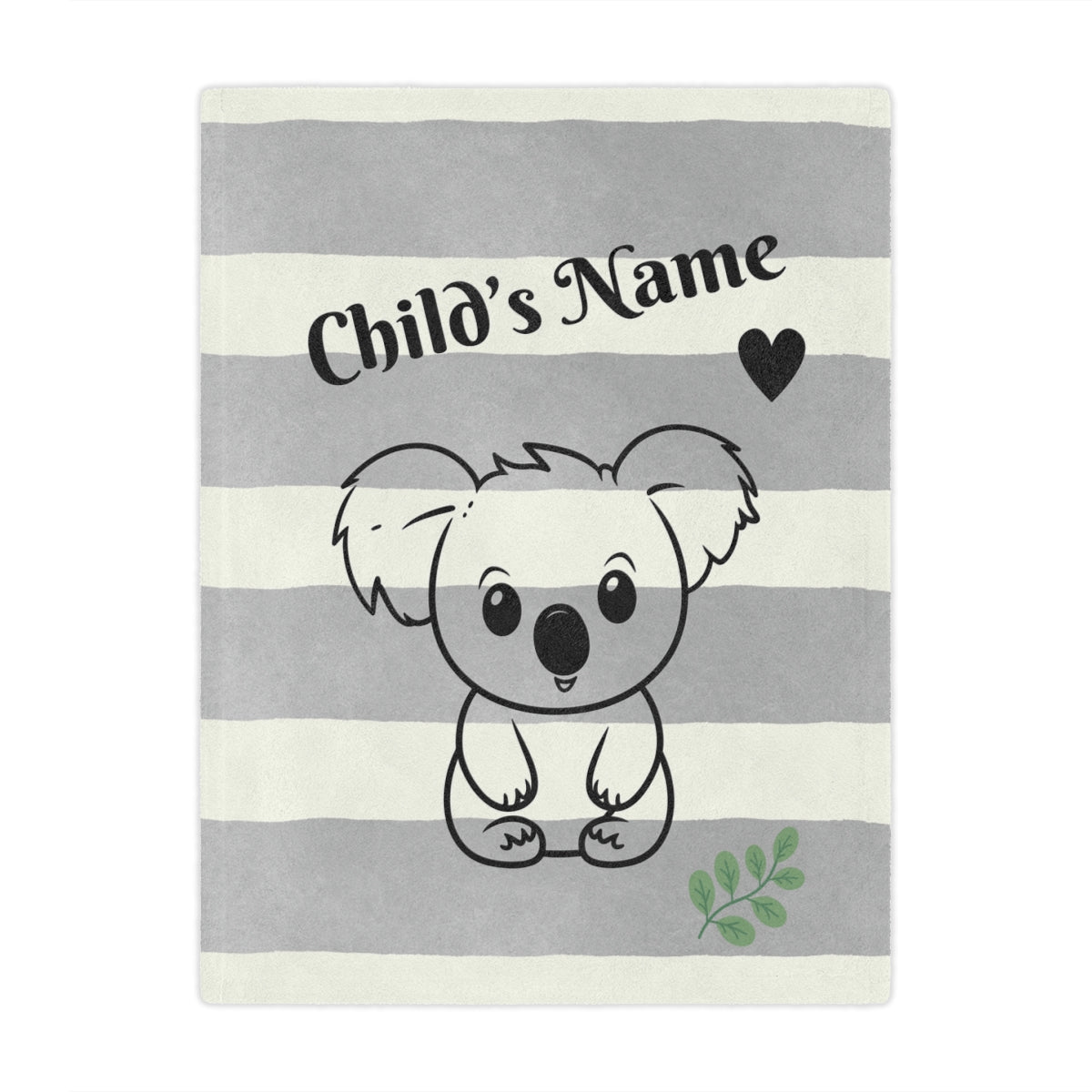Personalized Koala Minky Baby Blanket – Custom Name Gift for Baby Boy or Girl, Soft Neutral Nursery Throw