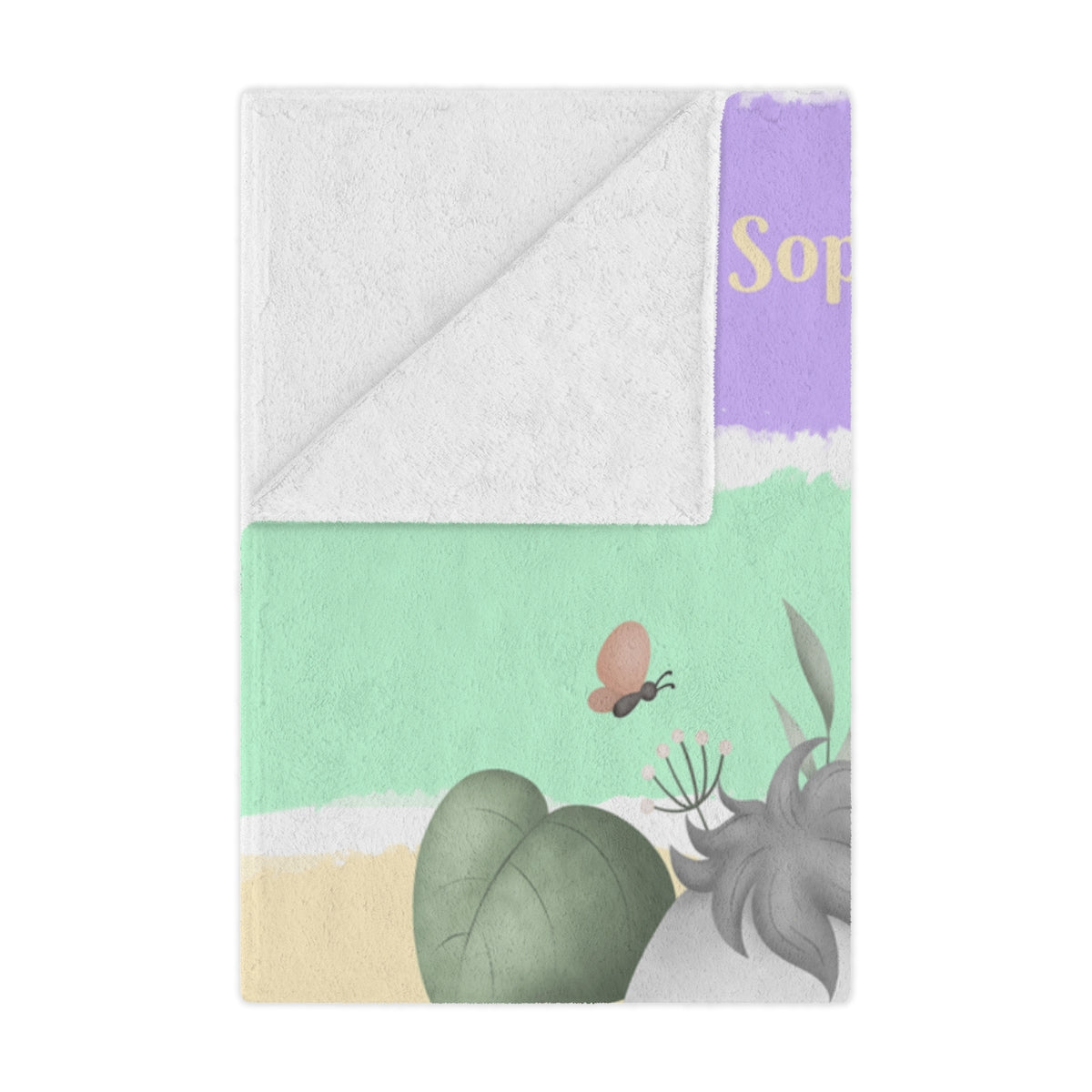 Personalized Elephant Baby Blanket – Lavender & Mint Minky Blanket for Girls